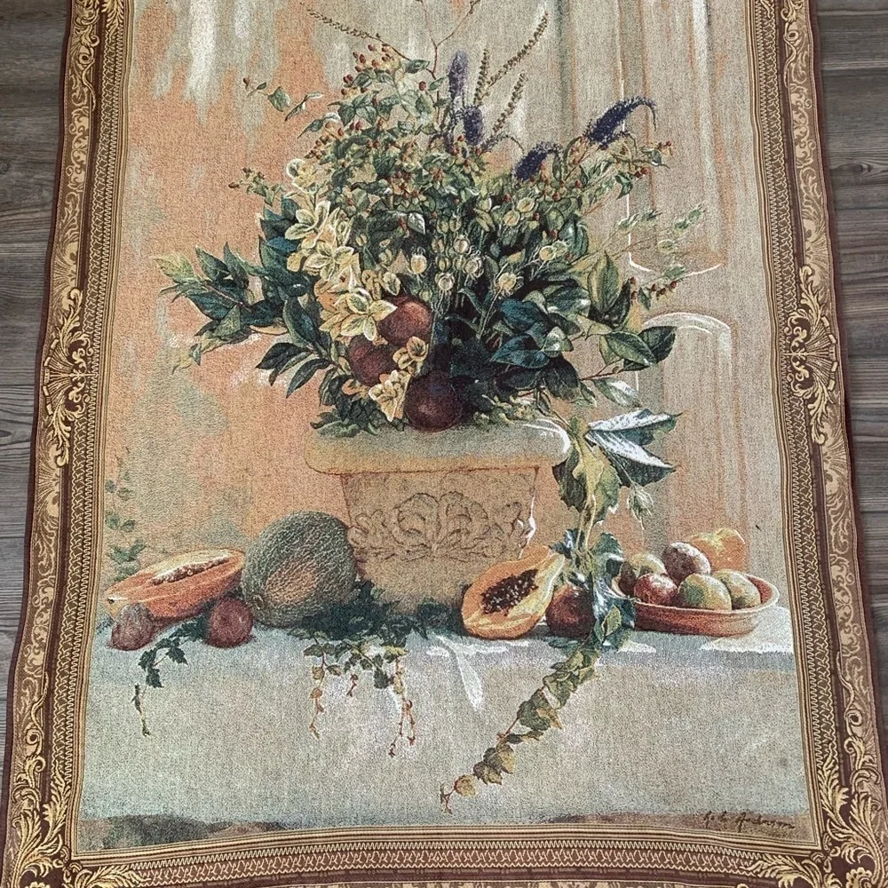 Frut and floral tapestry art
